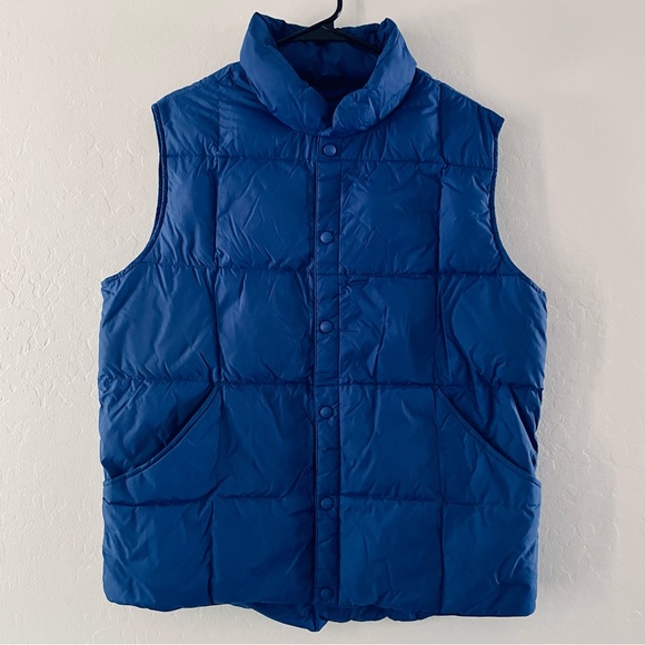 Lands End Blue Down Feather Vest Size Medium - Picture 1 of 10